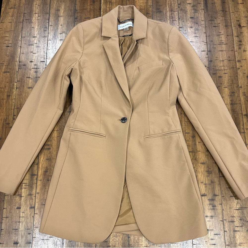 Fitted Women's Calvin Klein Tan Blazer